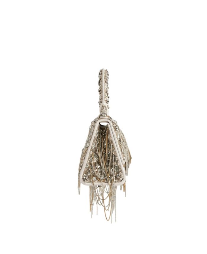 Hourglass Handbag with Chain Embroidery