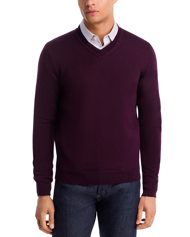 The Men's Store At Bloomingdale's V-neck Merino Sweater - Exclusive In Purple
