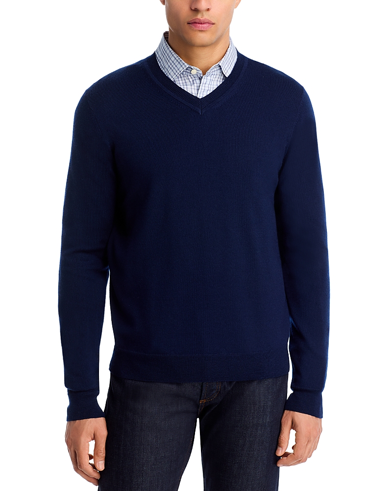 The Men's Store At Bloomingdale's V-neck Merino Sweater - Exclusive In Blue