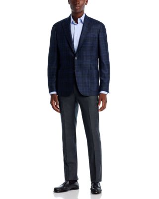 Loro Piana Fabric Wool, Silk &amp; Cashmere Plaid Slim Fit Sport Coat