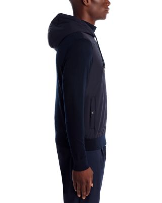 Stockinette Cotton &amp; Travel Nylon Stretch Hooded Cardigan