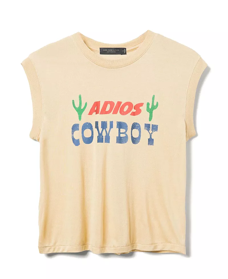 Junk Food Clothing Women's Adios Cowboy Vintage Tissue Tank