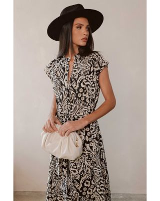 Printed Cap Sleeve Dress
