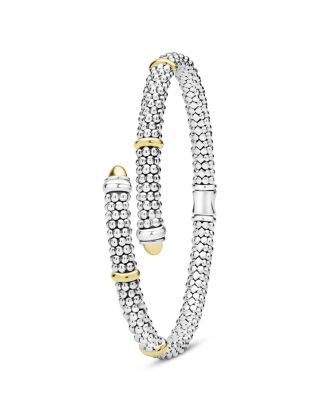 18K Yellow Gold & Sterling Silver Signature Caviar Versa Bypass Bracelet