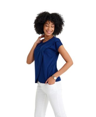 Handy Crossover Short Sleeve Cotton Maternity/Nursing Top