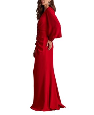  Sahana Bishop Sleeve Plunge Gown