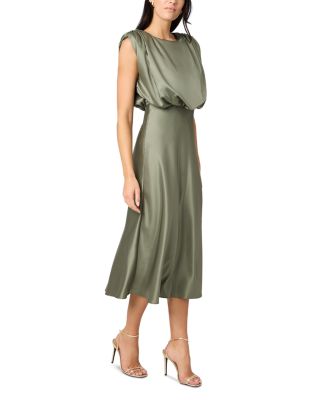 Flora Satin Midi Dress