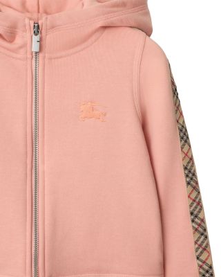 Girls' Check Trim Cotton Zip Hoodie - Little Kid, Big Kid