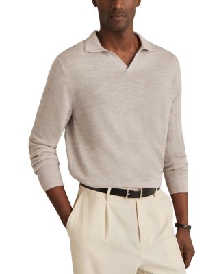 REISS - Open Collar Wool Polo Sweater