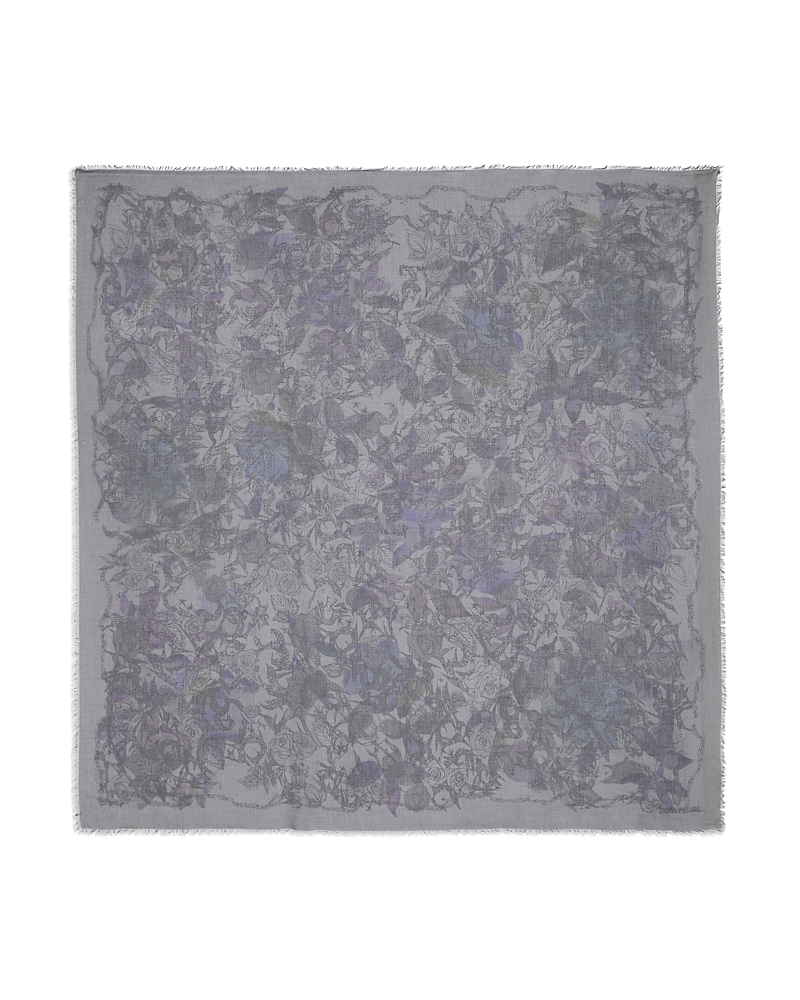 Zadig & Voltaire Kerry Printed Scarf In Gray