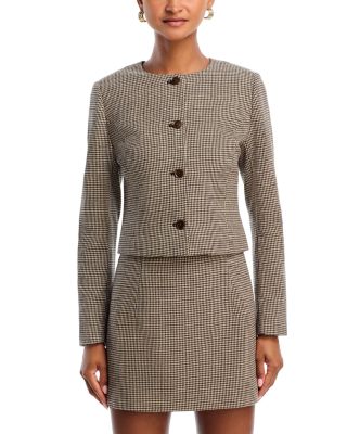 Houndstooth Cropped Jacket