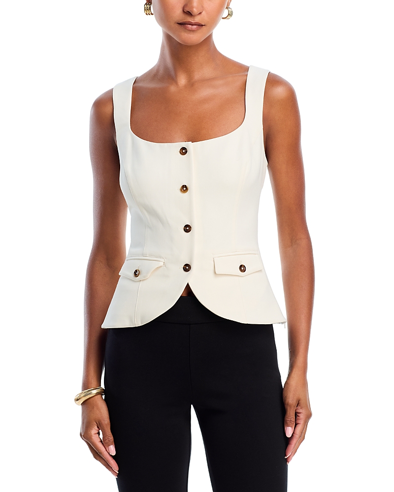 French Connection Azra Twill Vest In White