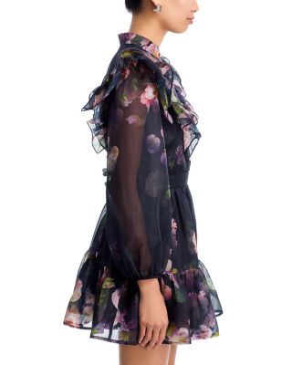 Floral Ruffle Trim Dress - Exclusive