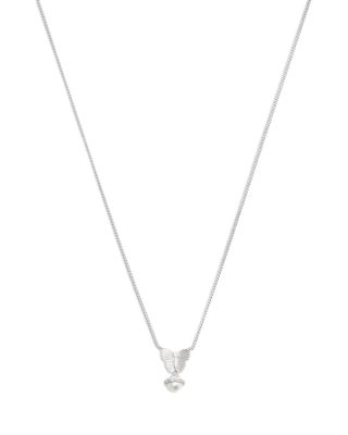 COACH - Signature Heritage Butterfly Imitation Pearl Pendant Necklace, 16"-18"