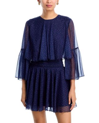 Ruffle Trim Smock Waist Dress - Exclusive