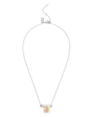 Signature Safety Pin Rondelle Pendant Necklace, 16"-18"