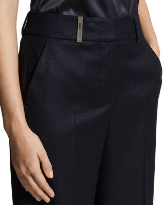 Metallic Wide Leg Pants