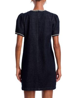 Crystal Denim Short Sleeve Shift Dress - Exclusive