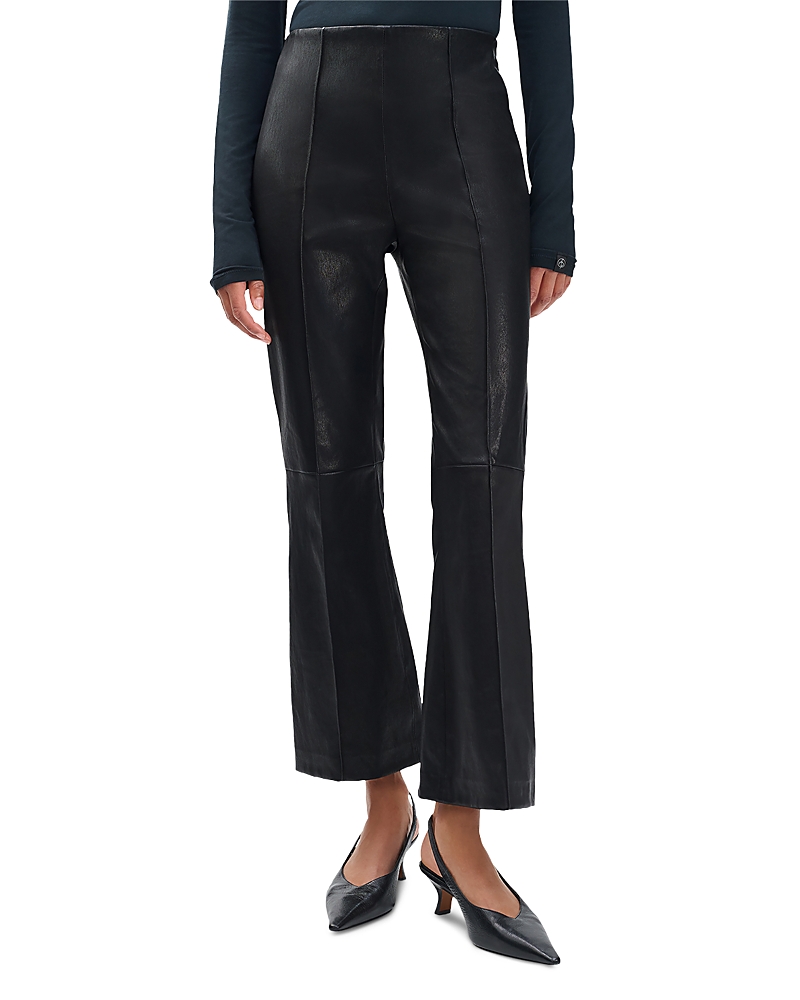Rag & Bone Irina Kick Flare Leather Pants In Black