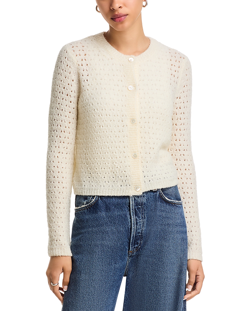 Frame The Chenille Cardigan In White