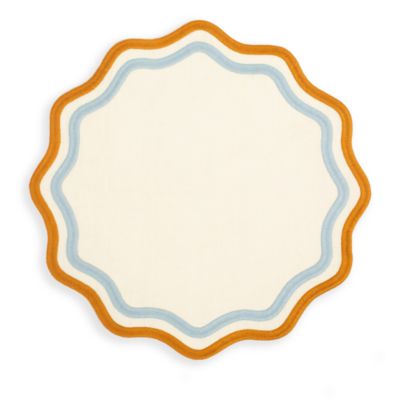 Colorblock Embroidered Linen Placemats, Set of 4