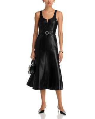 Portia Faux Leather Midi Dress