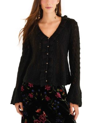 Lace Stitch Ruffle Cardigan 