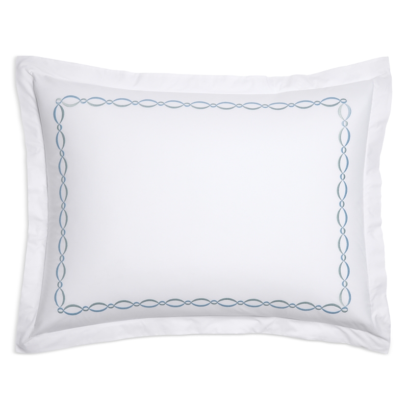 Matouk Brando Embroidered Percale Sham, King - Exclusive In Blue