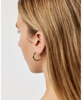  Gold Classic Chunky Hoop Medium Earrings