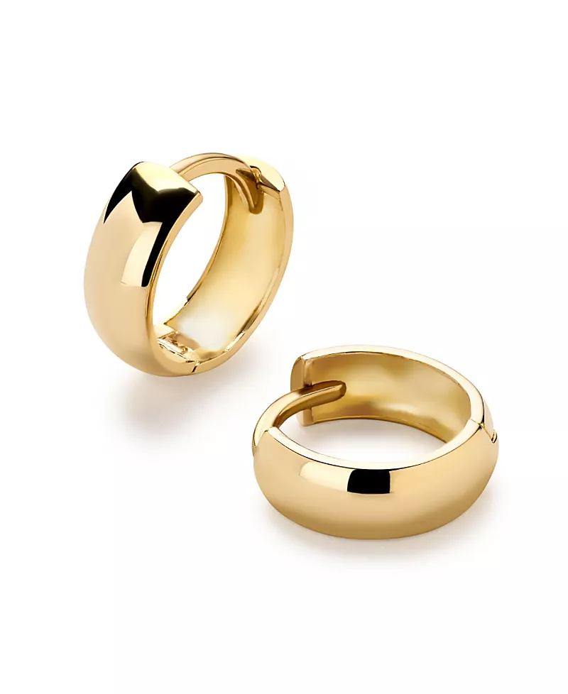 Ana Luisa Solid Yellow Gold Bold Huggie Hoops Earrings