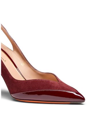 Women's Patent Leather and Suede High-Heel Pumps