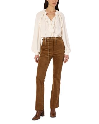 Charlie High Rise Flare Leg Jeans in Caramel
