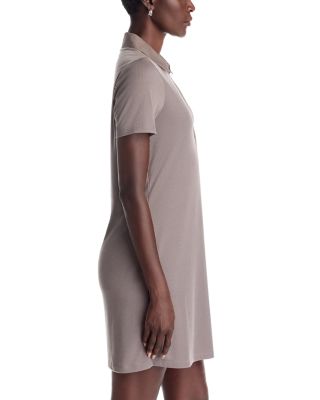 Rib Dress with Woven Placket 
