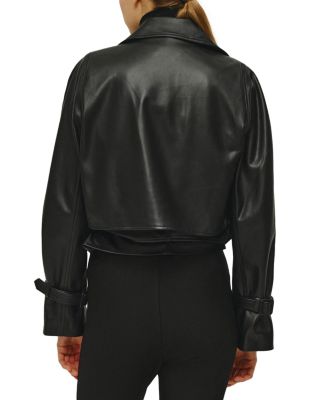 Charles Faux Leather Crop Trench Jacket