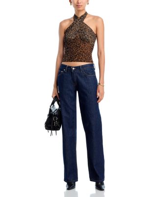Mesh Leopard Halter Top - Exclusive
