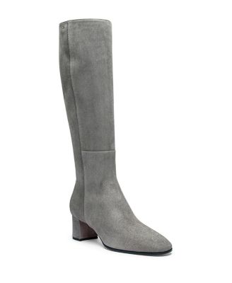 Women's Filed Suede Mid-Heel Boot