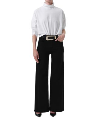Lyra High Rise Wide Leg Jeans in Plush Black