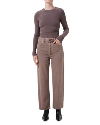 Ren High Rise Wide Leg Ankle Jeans in Ceramic