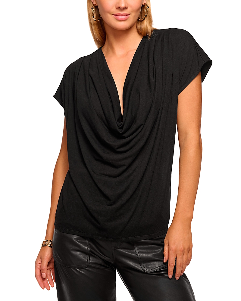 Ramy Brook Dorothy Knit Cowl Neck Top In Black
