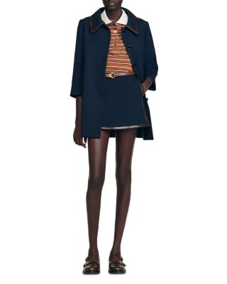 Leather Trim Mini Skirt