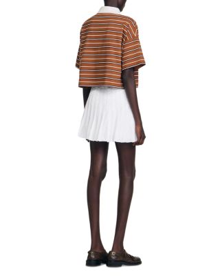 Striped Rhinestone Polo Tee