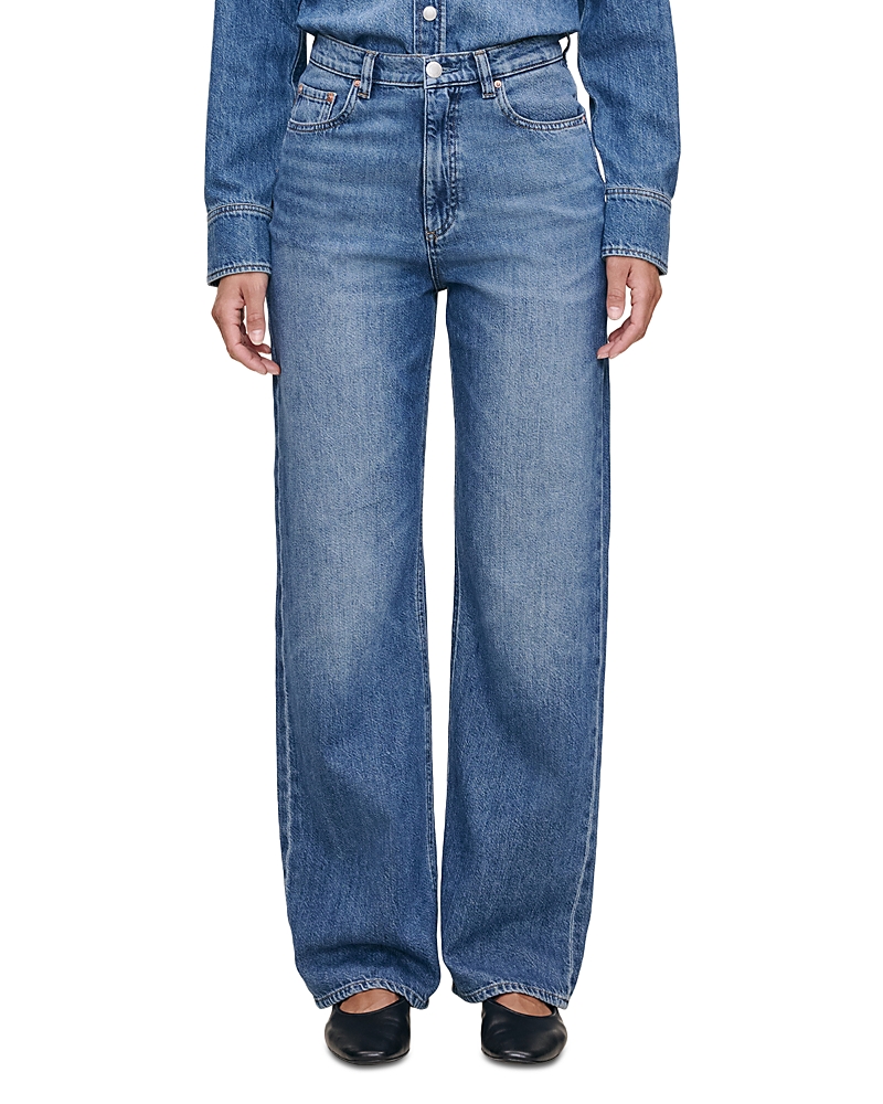 Dl1961 Karmine Refined Wide Leg Sculptsystem High Rise Jeans In Lapis In Blue