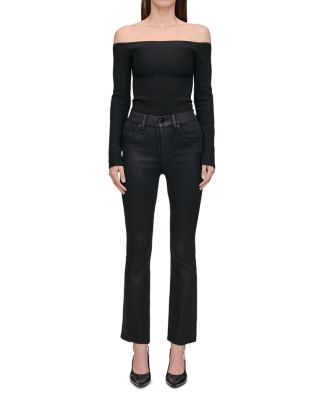 Bridget Boot High Rise Instasculpt™ Coated Ankle Jeans in Black Coated