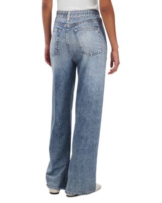 Miramar Cotton Terry Wide Leg Sweatpant Jeans in Scarlet