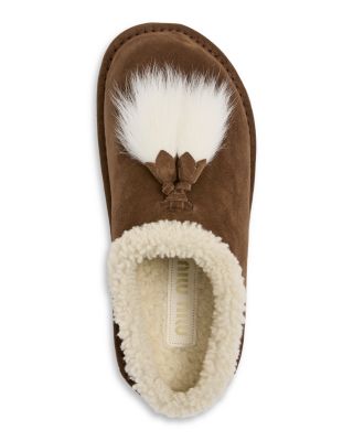 Women's Shearling Tassel Slippers
