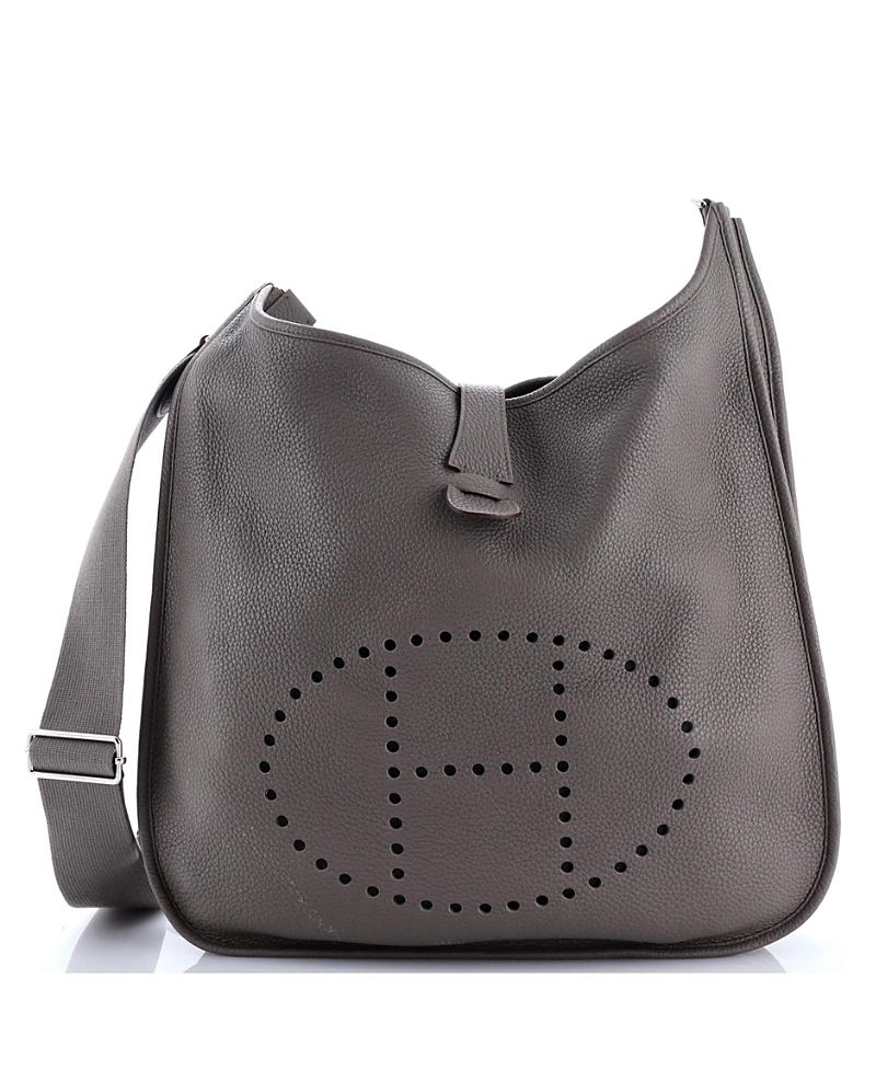 Pre-owned Pre-owned Hermes Hermes Gm Evelyne Bag Gen Iii Clemence In Gray