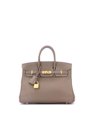 Pre-Owned HERMÈS - Birkin 25 Handbag Grey Swift with Gold Hardware
