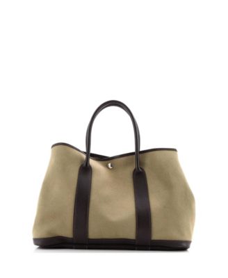 36 Garden Party Tote Toile and Leather