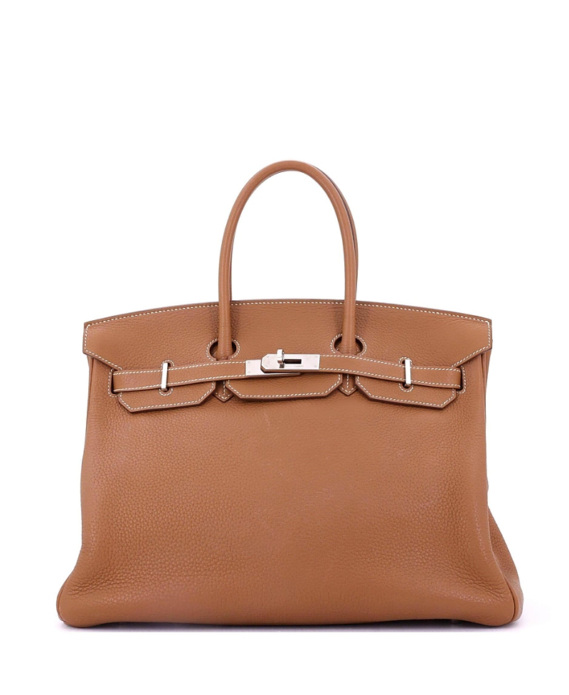 Pre-owned Pre-owned Hermes Hermes Birkin 35 Handbag Brown Togo With Palladium Hardware In Gold