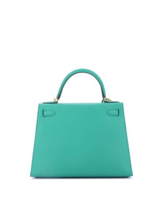 Kelly 28 Handbag Green Epsom with Gold Hardware